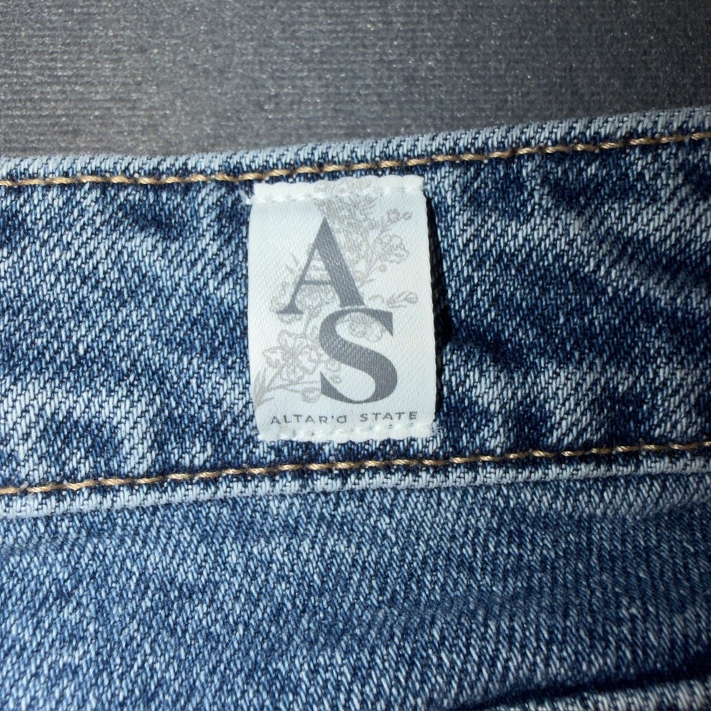 Altar'd State Wide Leg Jean Women 29 Blue High Rise Button Fly DP593 Medium Wash - Picture 9 of 10